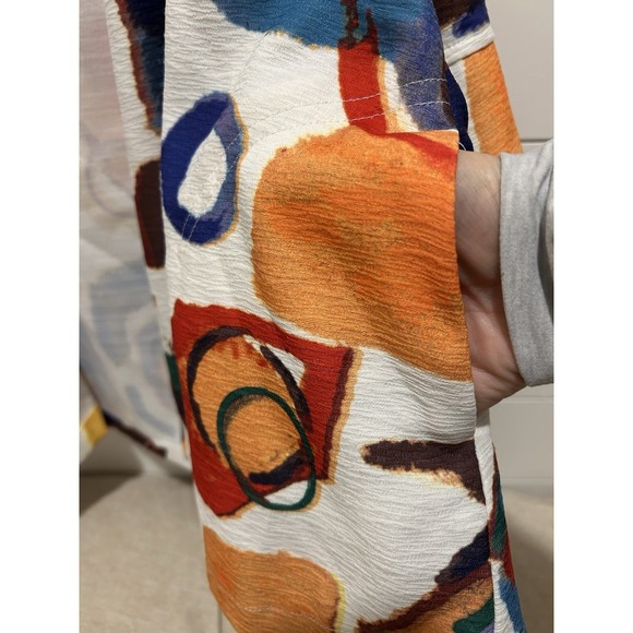 Ali Miles Box Print Colorful Shirt Shacket Blazer 1X Maximalist Boho Art To Wear - Picture 9 of 9